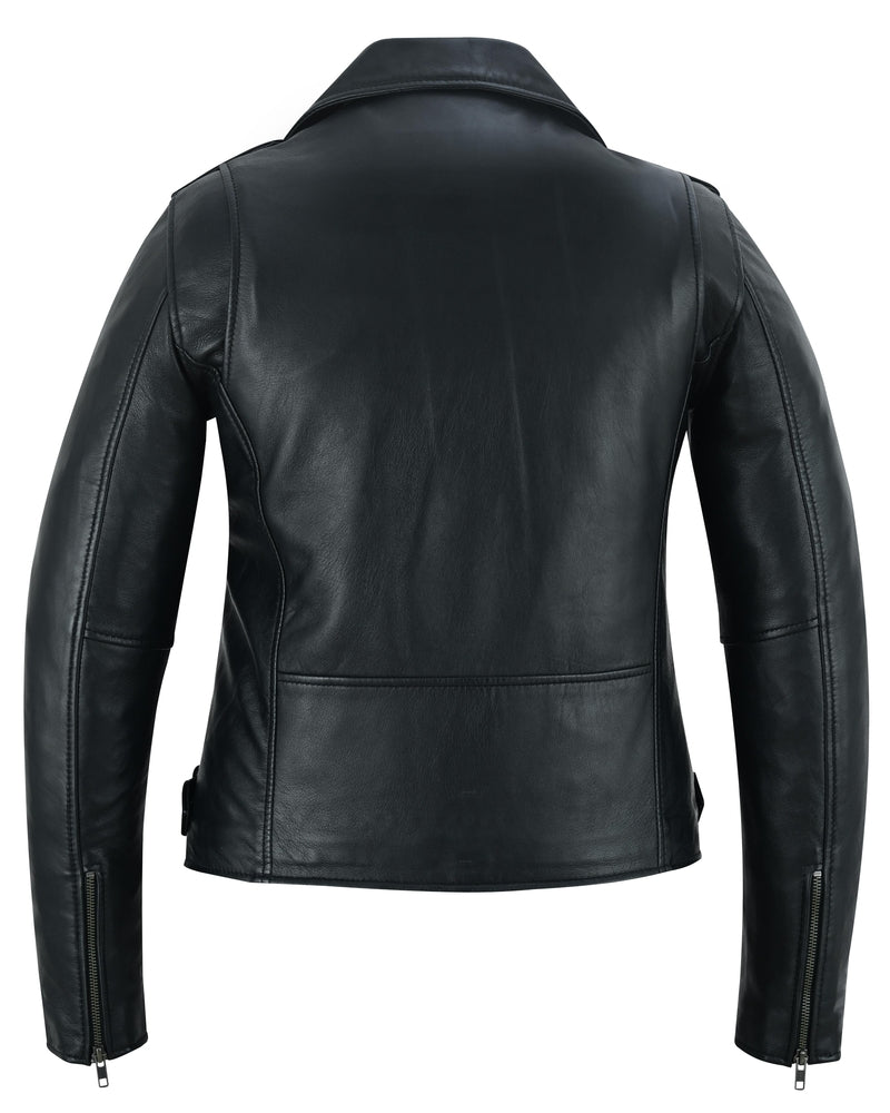 Night Shine Women's Black Fashion Leather Jacket-Womens Leather Motorcycle Jackets-Daniel Smart Mfg - Retail