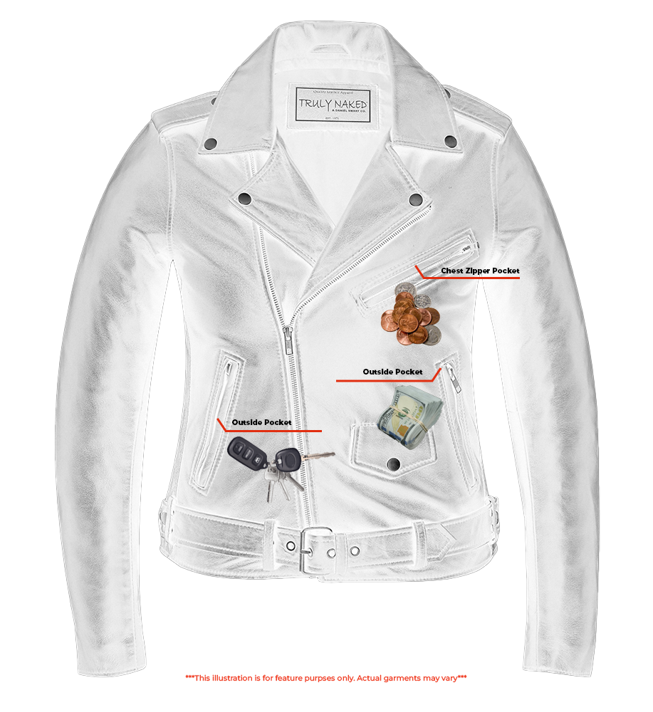 Night Shine Women's Black Fashion Leather Jacket-Womens Leather Motorcycle Jackets-Daniel Smart Mfg - Retail