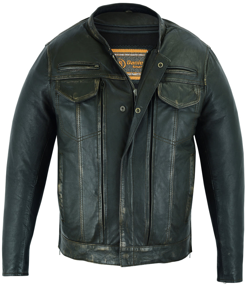 Nitro Pulse - Men's Leather Motorcycle Jacket-Mens Leather Motorcycle Jackets-Daniel Smart Mfg - Retail