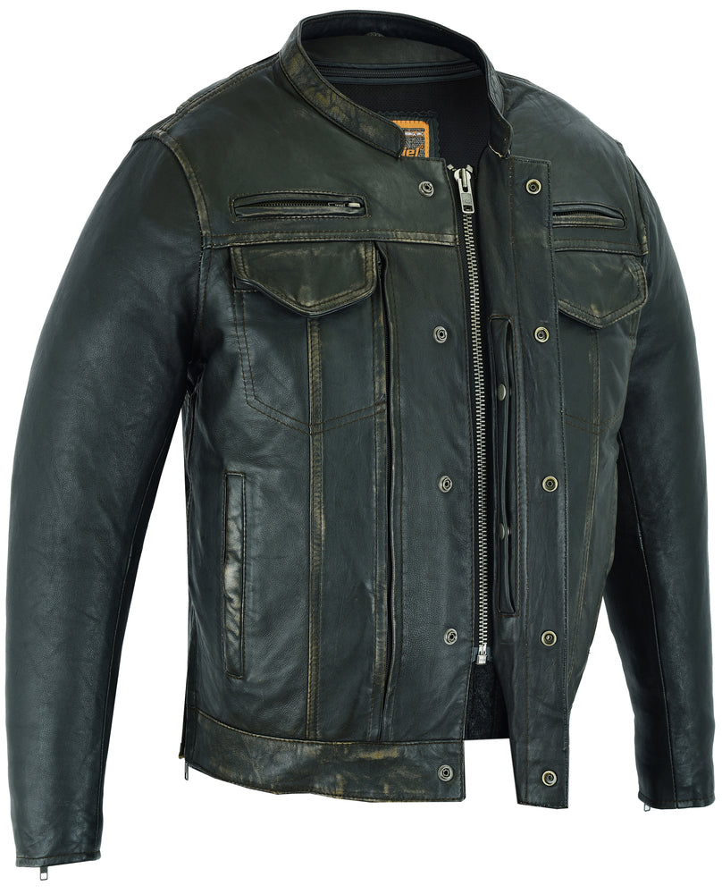 Nitro Pulse - Men's Leather Motorcycle Jacket-Mens Leather Motorcycle Jackets-Daniel Smart Mfg - Retail