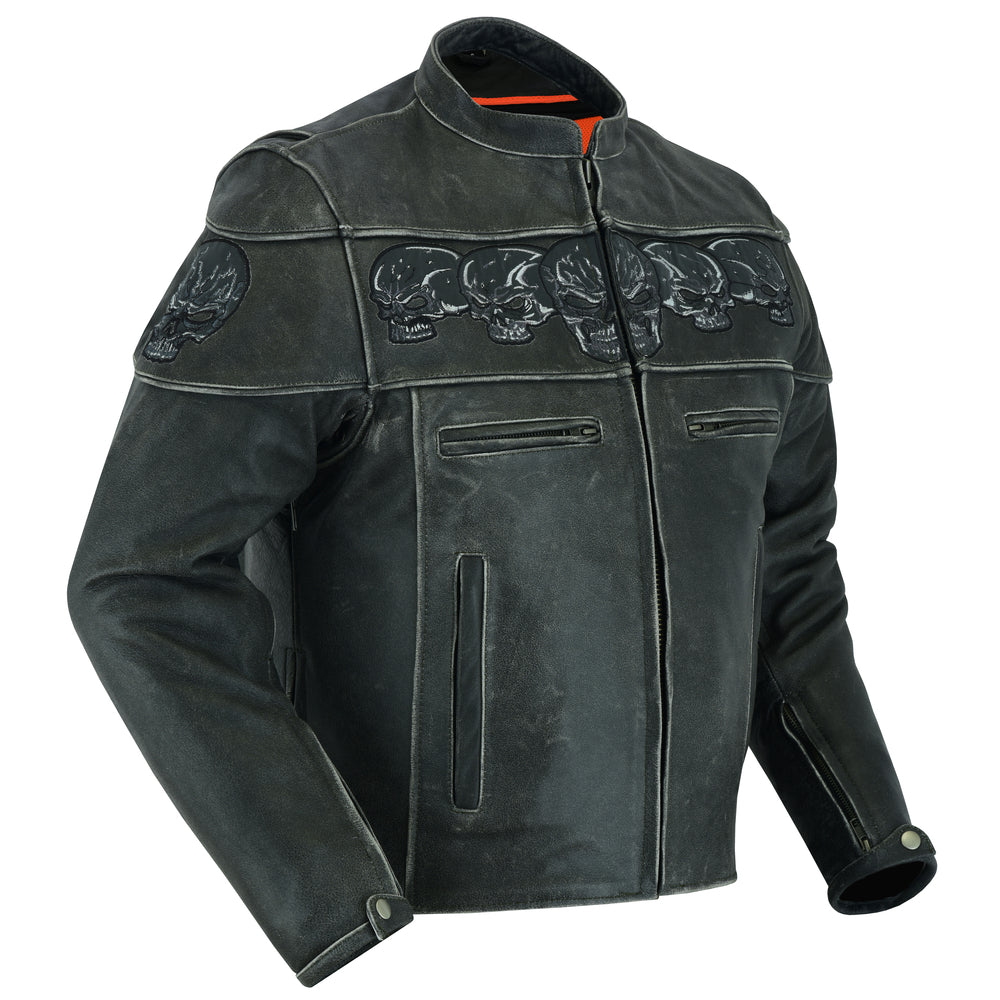 Novus - Men's Leather Motorcycle Jacket-Mens Leather Motorcycle Jackets-Daniel Smart Mfg - Retail
