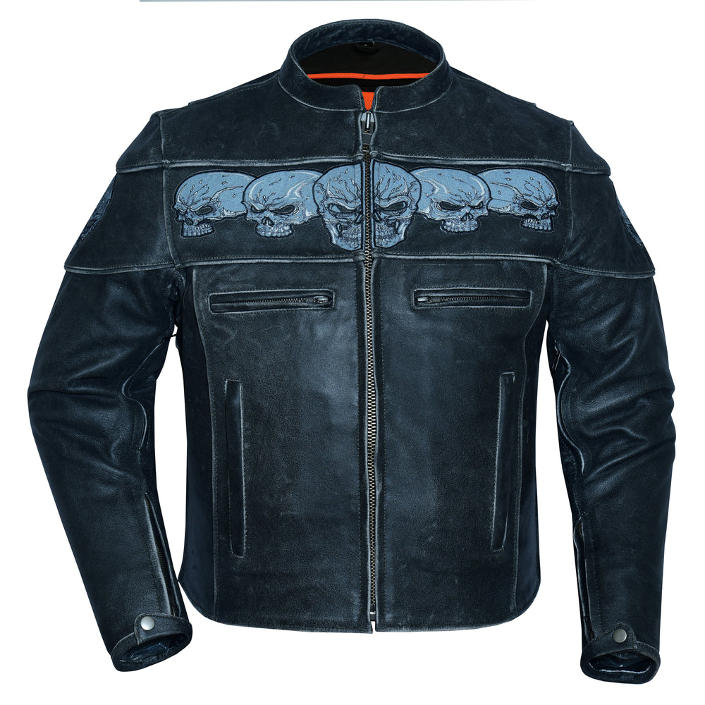 Novus - Men's Leather Motorcycle Jacket-Mens Leather Motorcycle Jackets-Daniel Smart Mfg - Retail