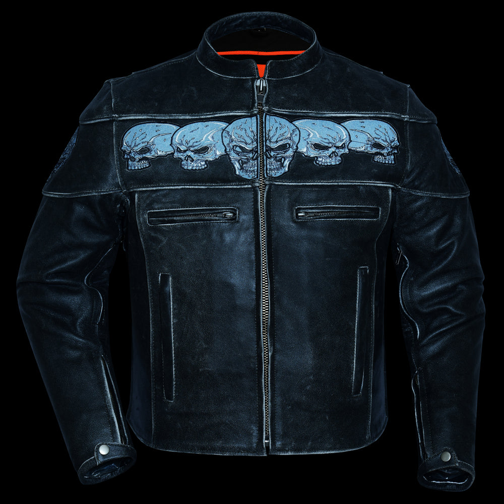 Novus - Men's Leather Motorcycle Jacket-Mens Leather Motorcycle Jackets-Daniel Smart Mfg - Retail