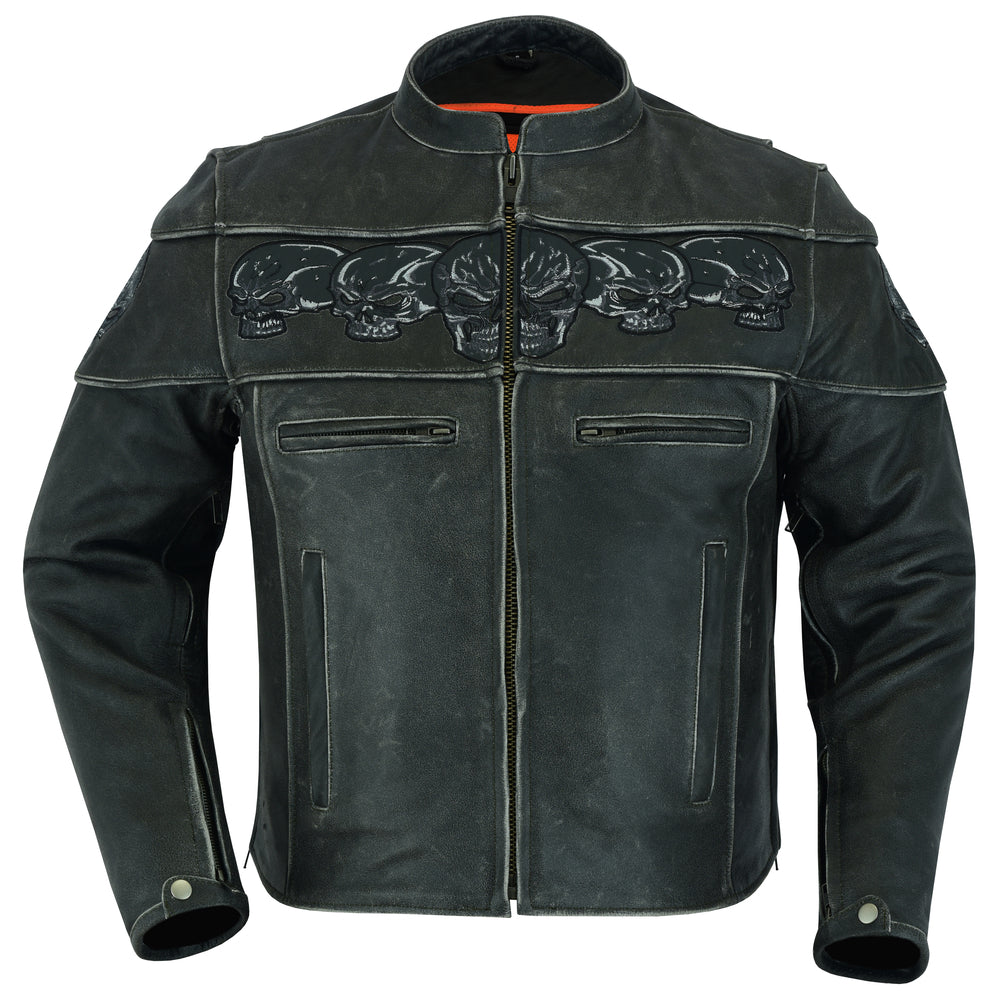 Novus - Men's Leather Motorcycle Jacket-Mens Leather Motorcycle Jackets-Daniel Smart Mfg - Retail