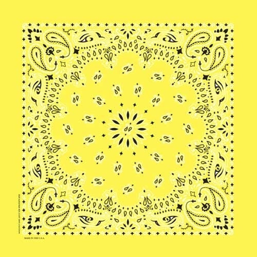 NT4403 Bandana Paisley Yellow-Bandanas-Daniel Smart Mfg - Retail
