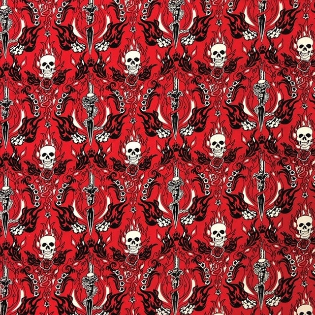 NT4418 Red Skull & Daggers-Bandanas-Daniel Smart Mfg - Retail