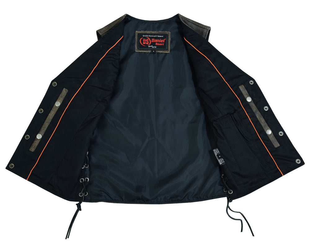 Oak - Women's Leather Vest-Womens Leather Vests-Daniel Smart Mfg - Retail