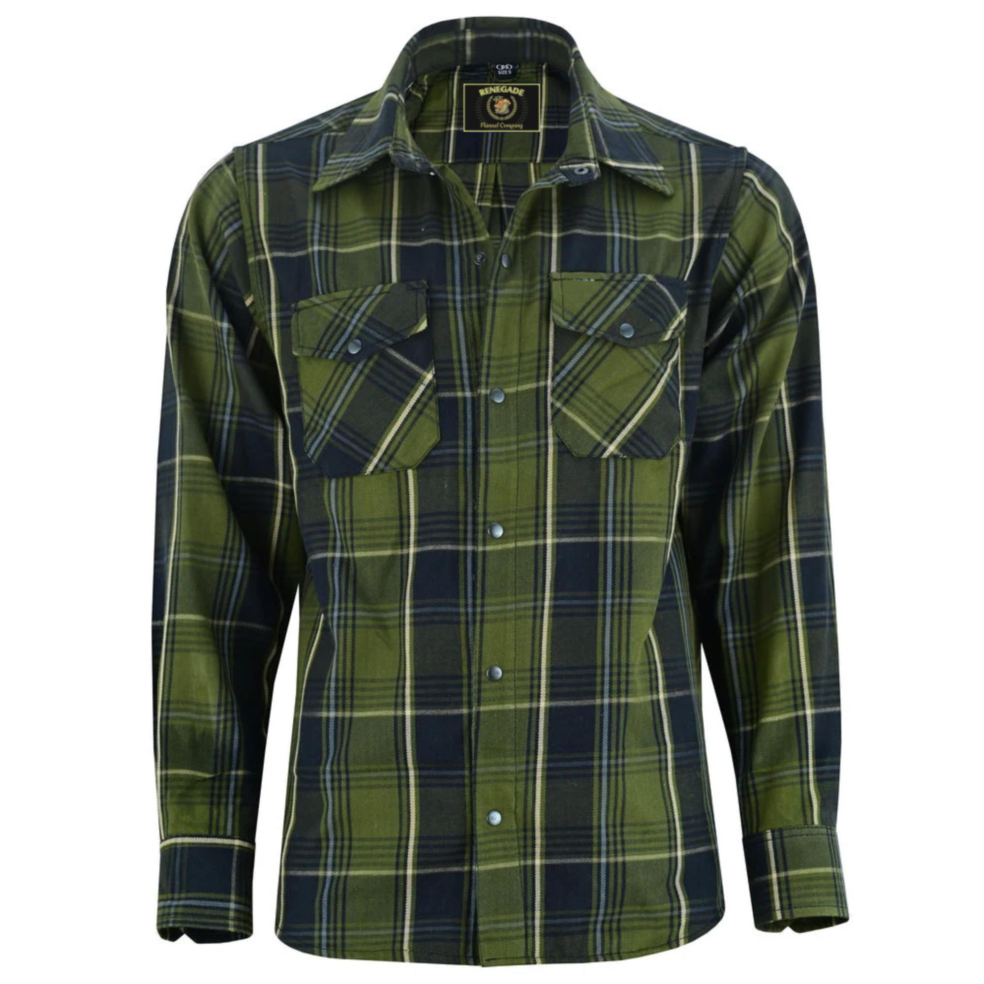 Olive Essence Men's Flannel Shirt-Flannels-Daniel Smart Mfg - Retail