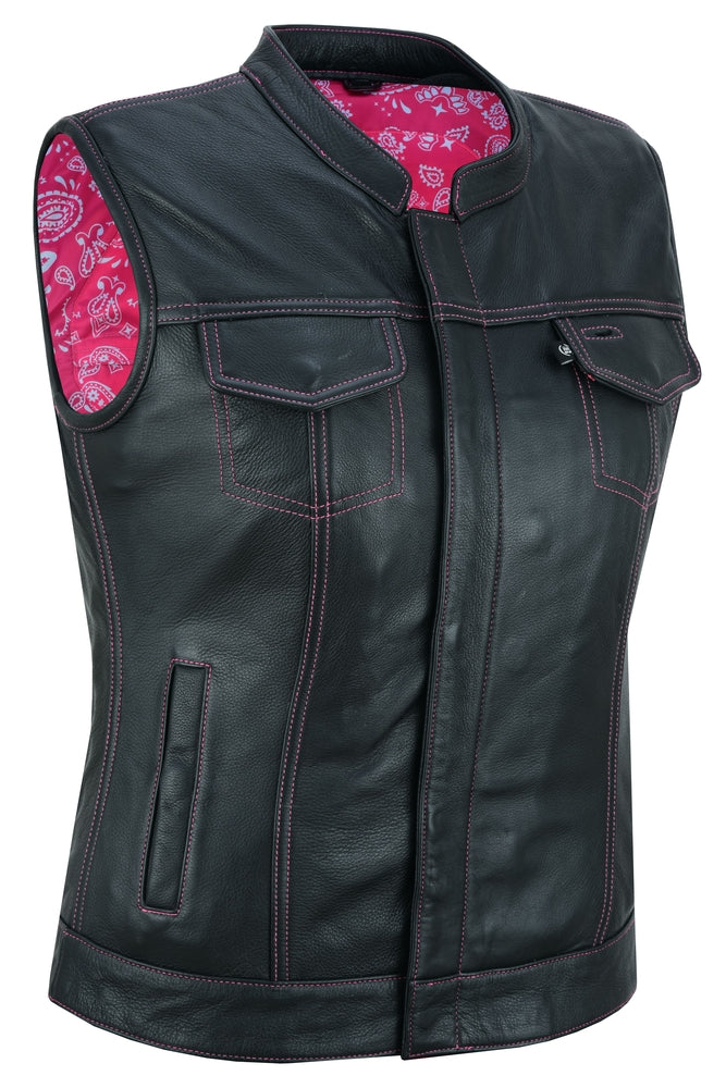Orchid - Women's Leather Vest-Womens Leather Vests-Daniel Smart Mfg - Retail