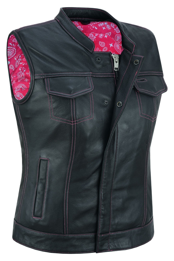 Orchid - Women's Leather Vest-Womens Leather Vests-Daniel Smart Mfg - Retail