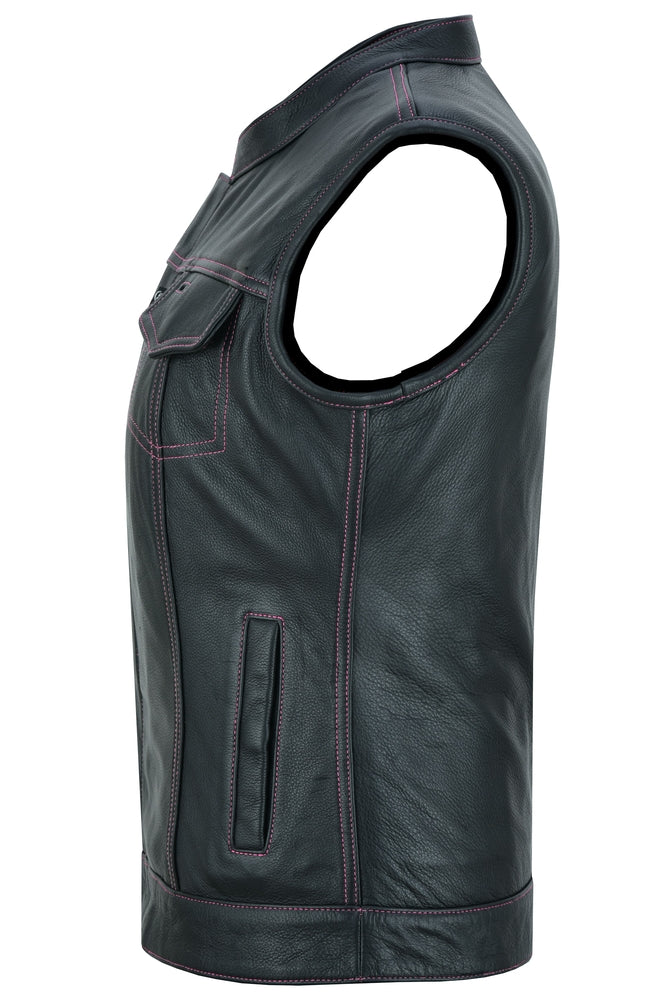 Orchid - Women's Leather Vest-Womens Leather Vests-Daniel Smart Mfg - Retail