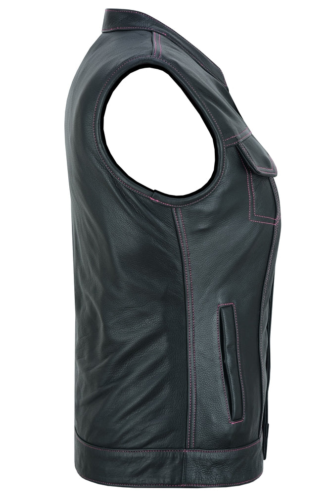 Orchid - Women's Leather Vest-Womens Leather Vests-Daniel Smart Mfg - Retail