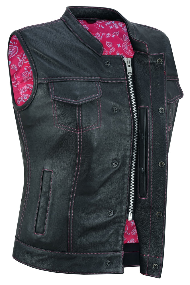 Orchid - Women's Leather Vest-Womens Leather Vests-Daniel Smart Mfg - Retail