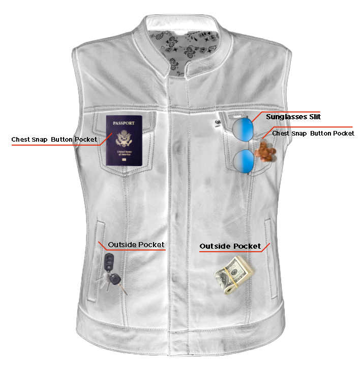 Orchid - Women's Leather Vest-Womens Leather Vests-Daniel Smart Mfg - Retail