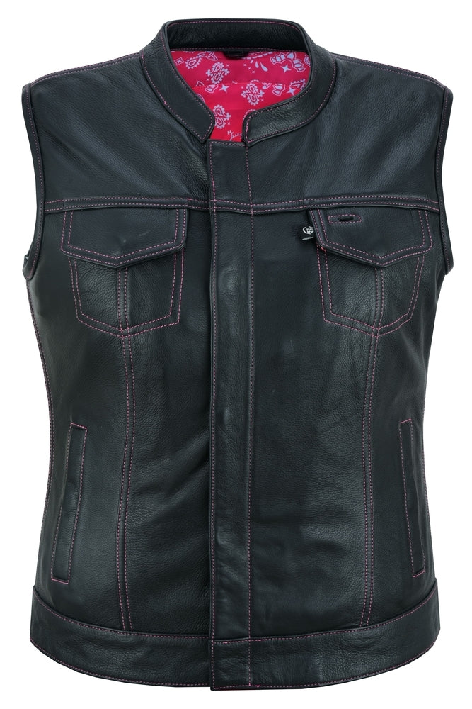 Orchid - Women's Leather Vest-Womens Leather Vests-Daniel Smart Mfg - Retail