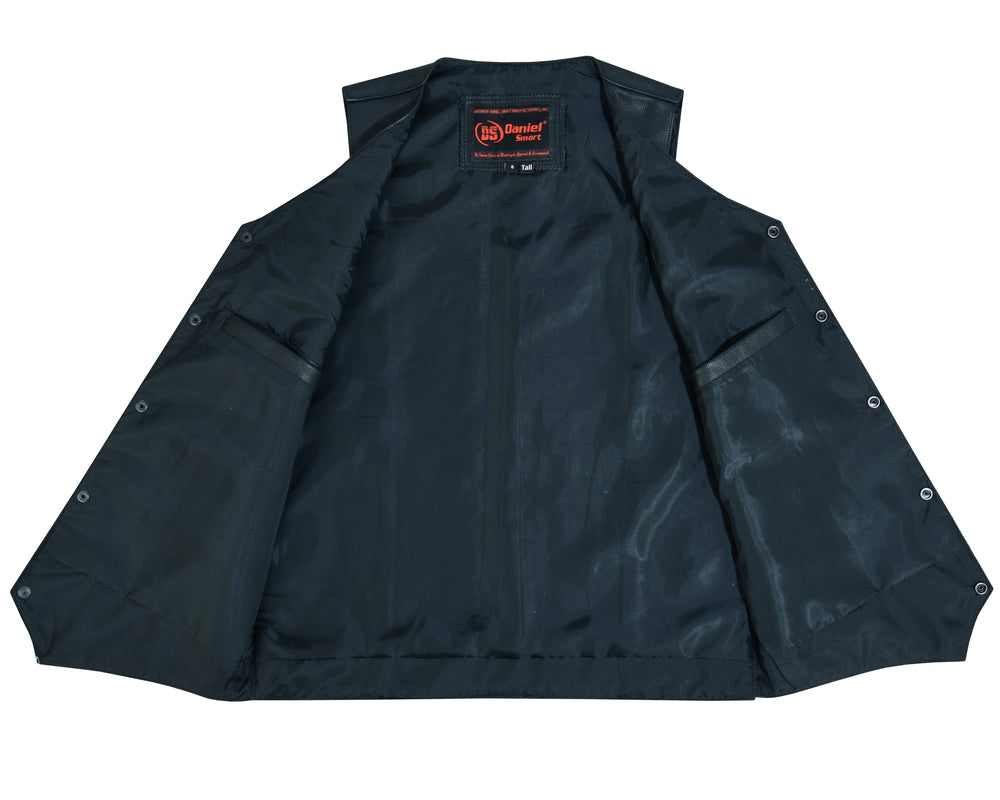 Outlaw - Men's Motorcycle Leather Vest-Mens Leather Vests-Daniel Smart Mfg - Retail