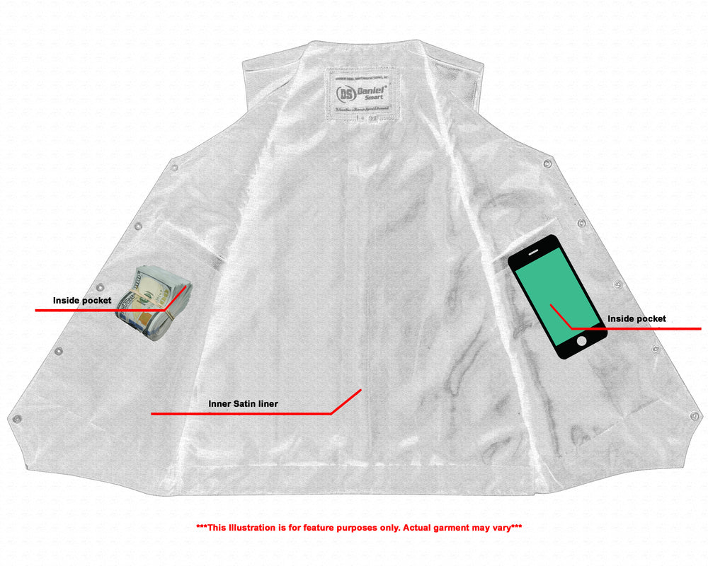 Outlaw - Men's Motorcycle Leather Vest-Mens Leather Vests-Daniel Smart Mfg - Retail