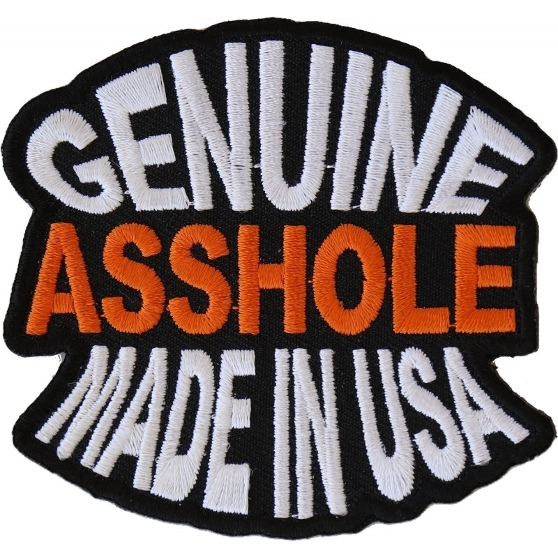 P1387 Genuine Asshole Made In USA Funny Naughty Iron on Patch-Patches-Daniel Smart Mfg - Retail