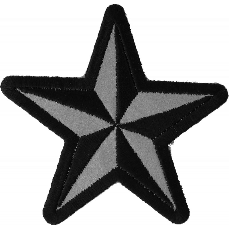 P1479REF Reflective Nautical Star Novelty Iron on Patch-Patches-Daniel Smart Mfg - Retail