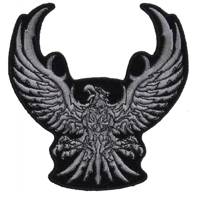 P3291 Silver Tribal Eagle Small Patch-Patches-Daniel Smart Mfg - Retail
