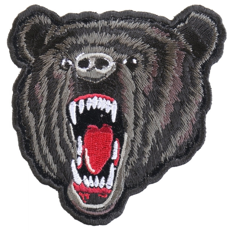 P3569 Small Black Bear Biker Patch-Patches-Daniel Smart Mfg - Retail