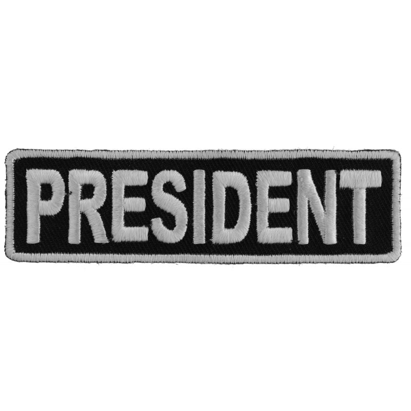 P3708 President Patch 3.5 Inch White-Patches-Daniel Smart Mfg - Retail