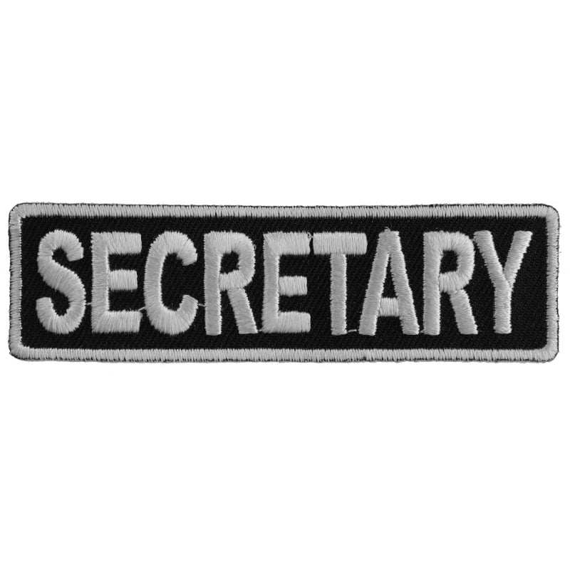 P3711 Secretary Patch 3.5 Inch White-Patches-Daniel Smart Mfg - Retail