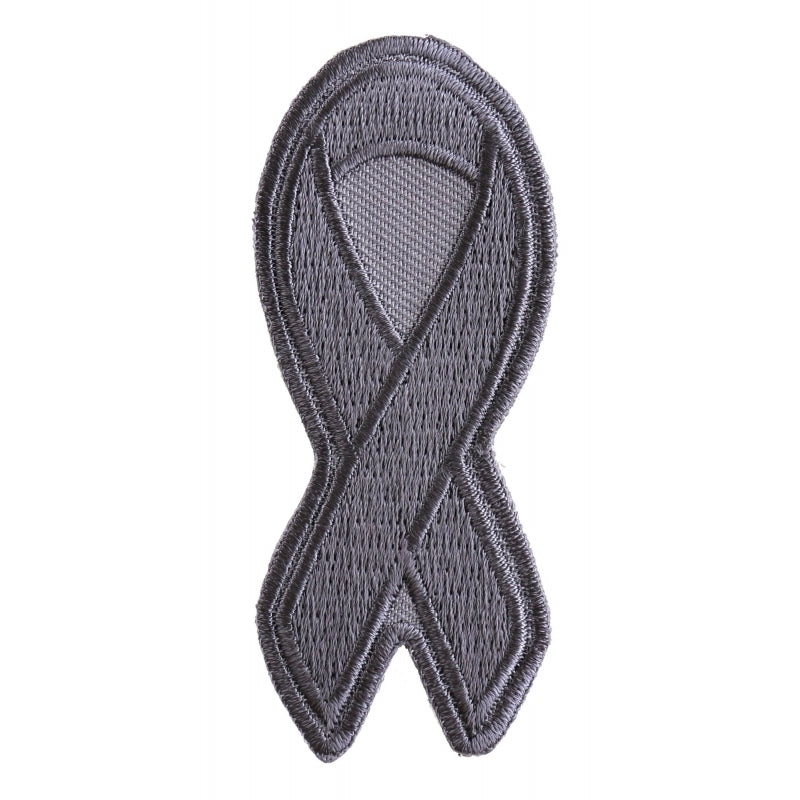 P3775 Gray Asthma and Brain Cancer Awareness Ribbon Patch-Patches-Daniel Smart Mfg - Retail