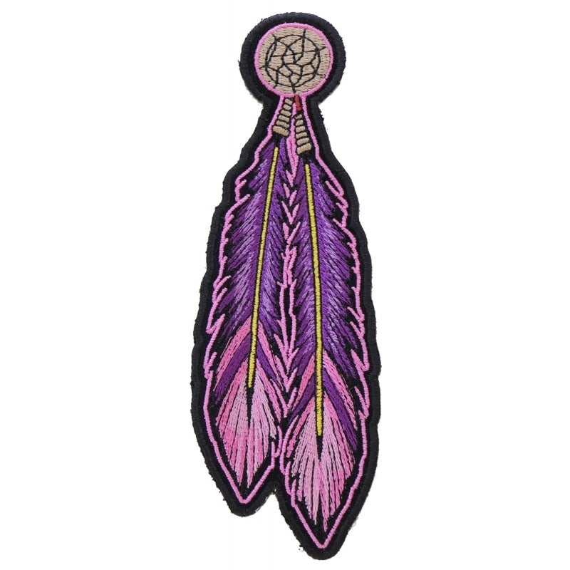 P4319 Pink Purple Feathers Patch-Patches-Daniel Smart Mfg - Retail