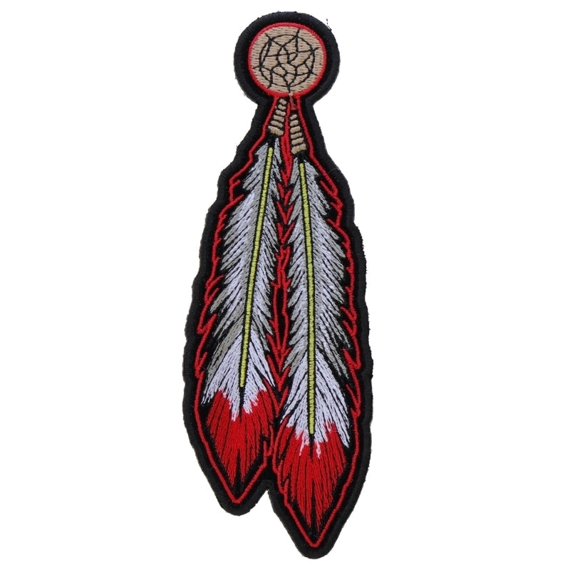 P4320 Red White Feathers Patch-Patches-Daniel Smart Mfg - Retail