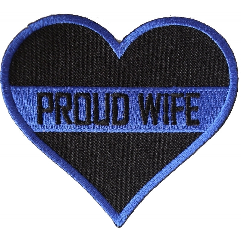 P4778 Thin Blue Line Proud Wife Patch For Law Enforcement-Patches-Daniel Smart Mfg - Retail