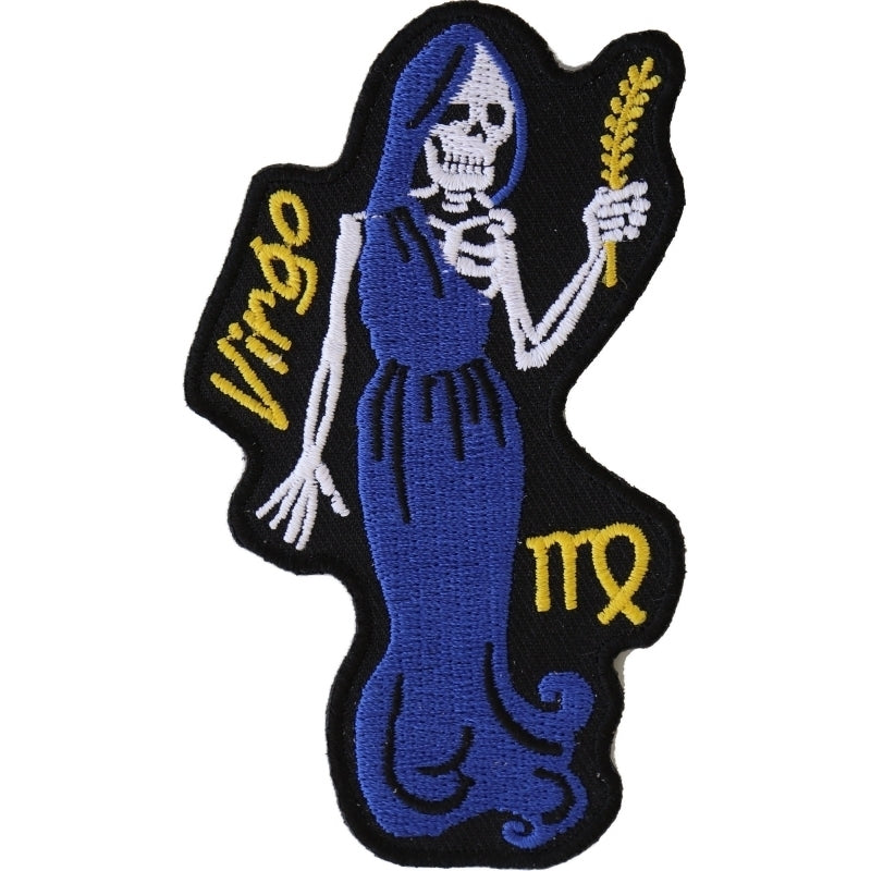 P5469 Virgo Skull Zodiac Patch-Patches-Daniel Smart Mfg - Retail