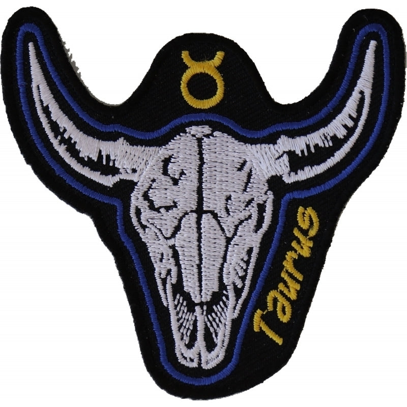 P5470 Taurus Skull Zodiac Sign Patch-Patches-Daniel Smart Mfg - Retail