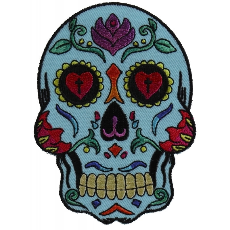 P5984 Sugar Skull Blue Patch-Patches-Daniel Smart Mfg - Retail