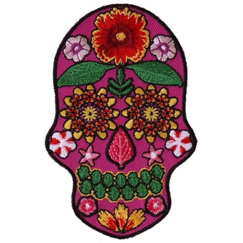 P6156 Flower Skull Pink Patch-Patches-Daniel Smart Mfg - Retail