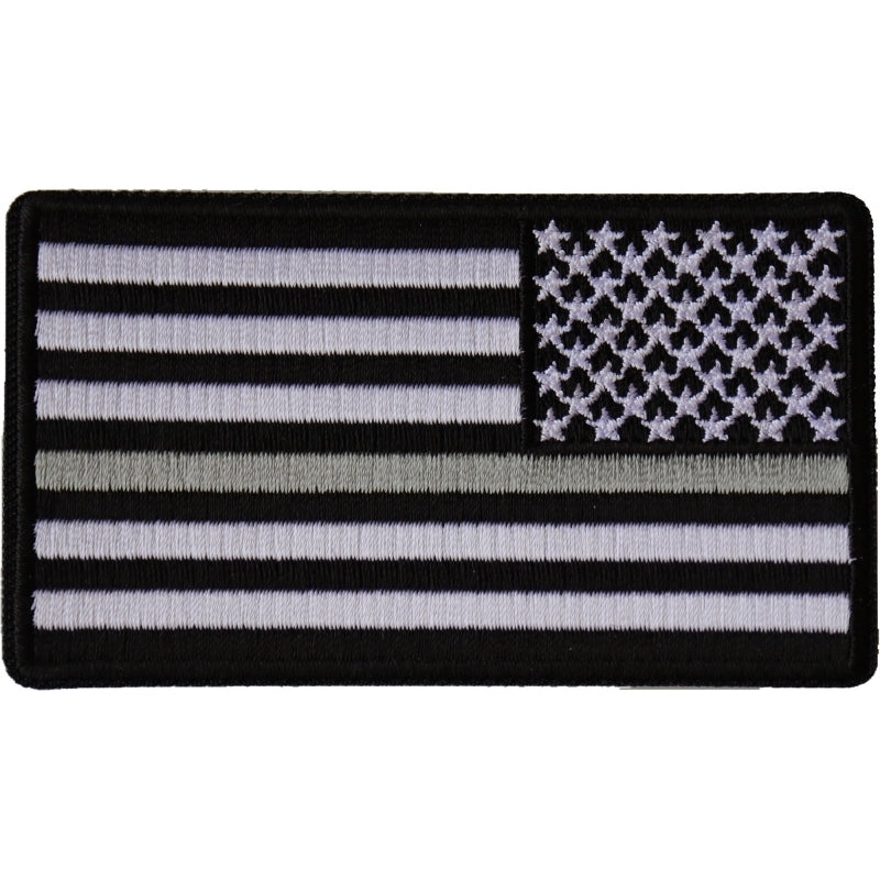P6678 Reversed Silver Line Corrections Officer American Flag Patch-Patches-Daniel Smart Mfg - Retail