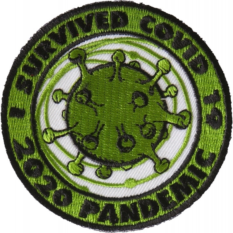 P6715 I survived covid 19 Iron on Corona Virus Patch-Patches-Daniel Smart Mfg - Retail
