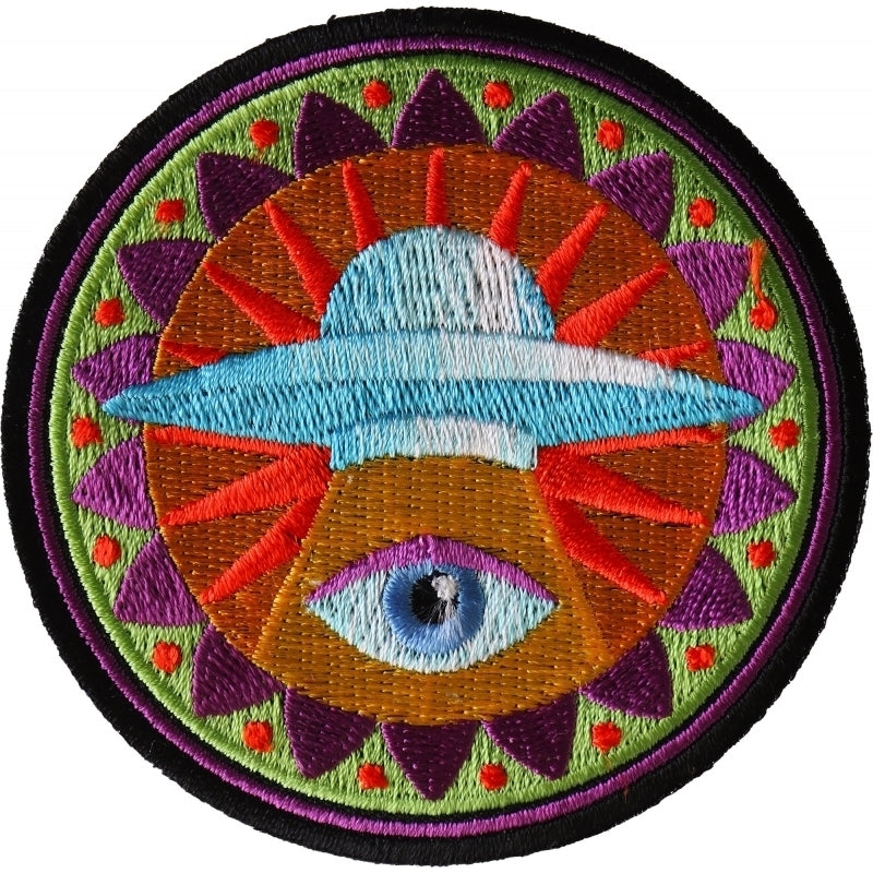 P6729 Spiritual Eye UFO Iron on Patch-Patches-Daniel Smart Mfg - Retail