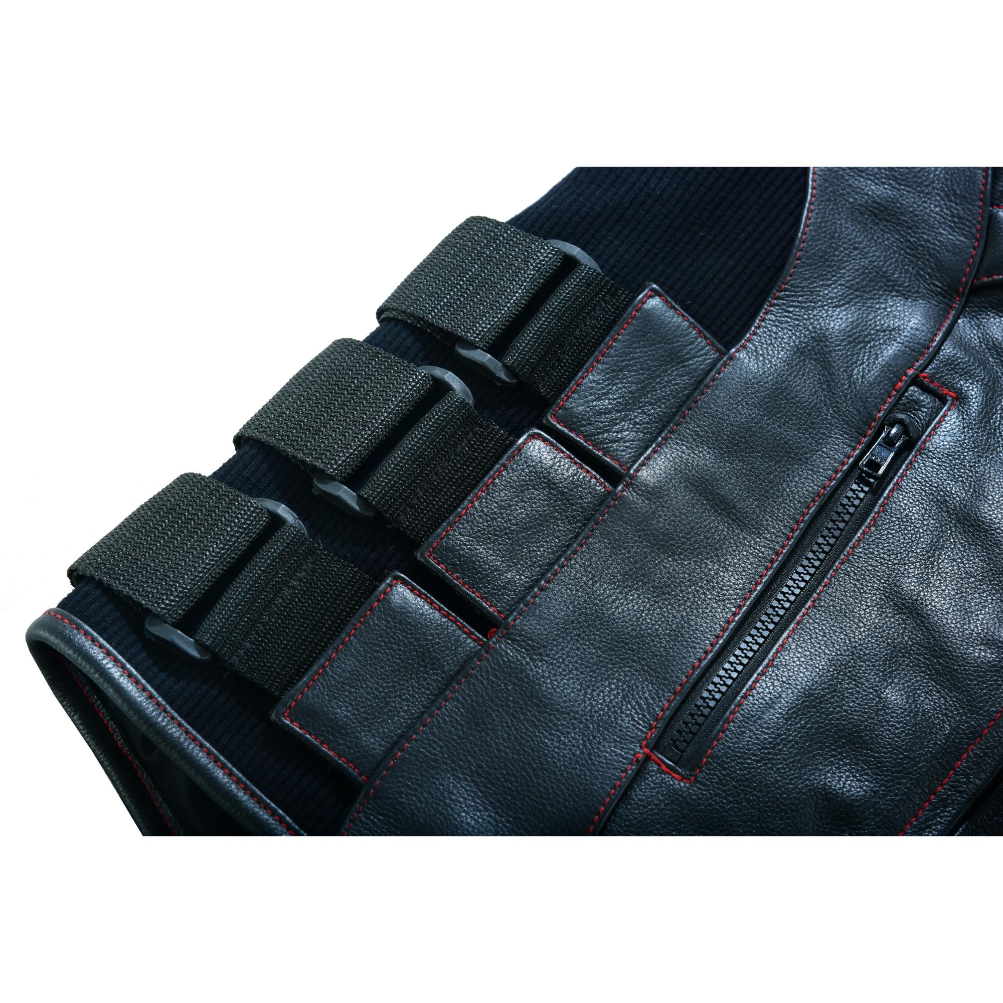 Patriot Wheels Men's Motorcycle Leather Vest-Men's Vests-Daniel Smart Mfg - Retail