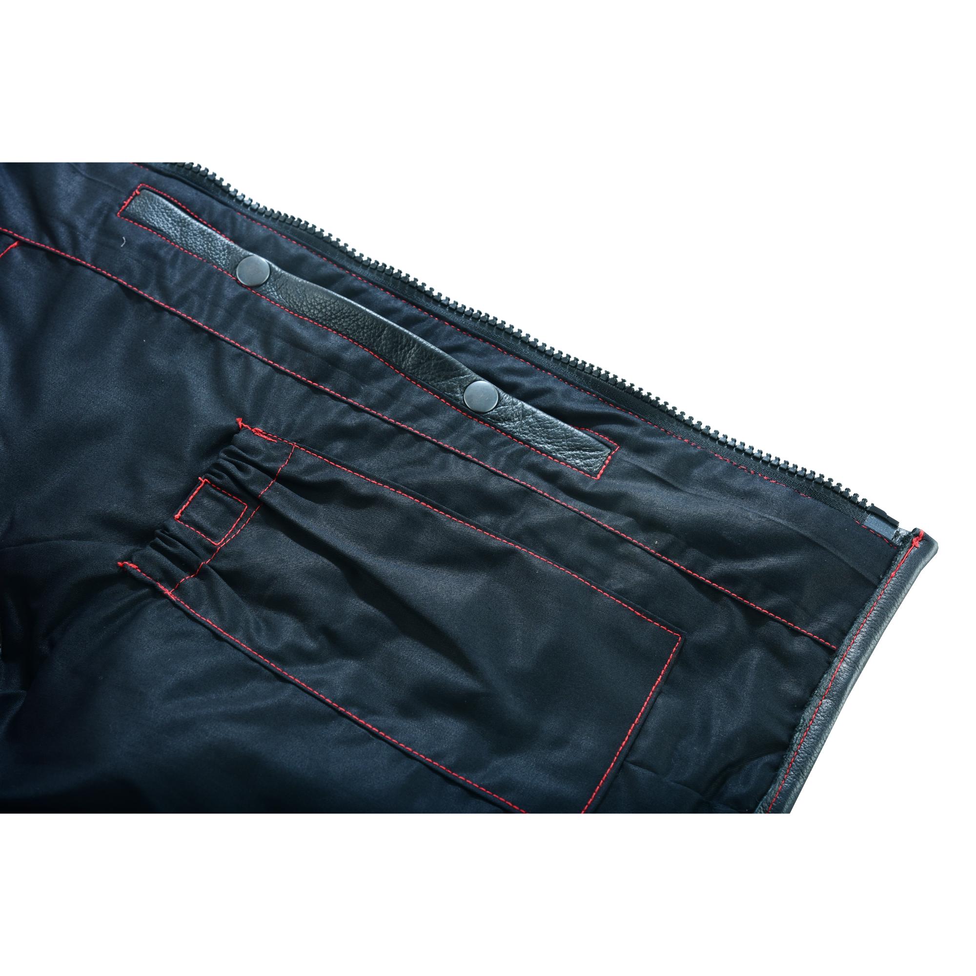 Patriot Wheels Men's Motorcycle Leather Vest-Men's Vests-Daniel Smart Mfg - Retail