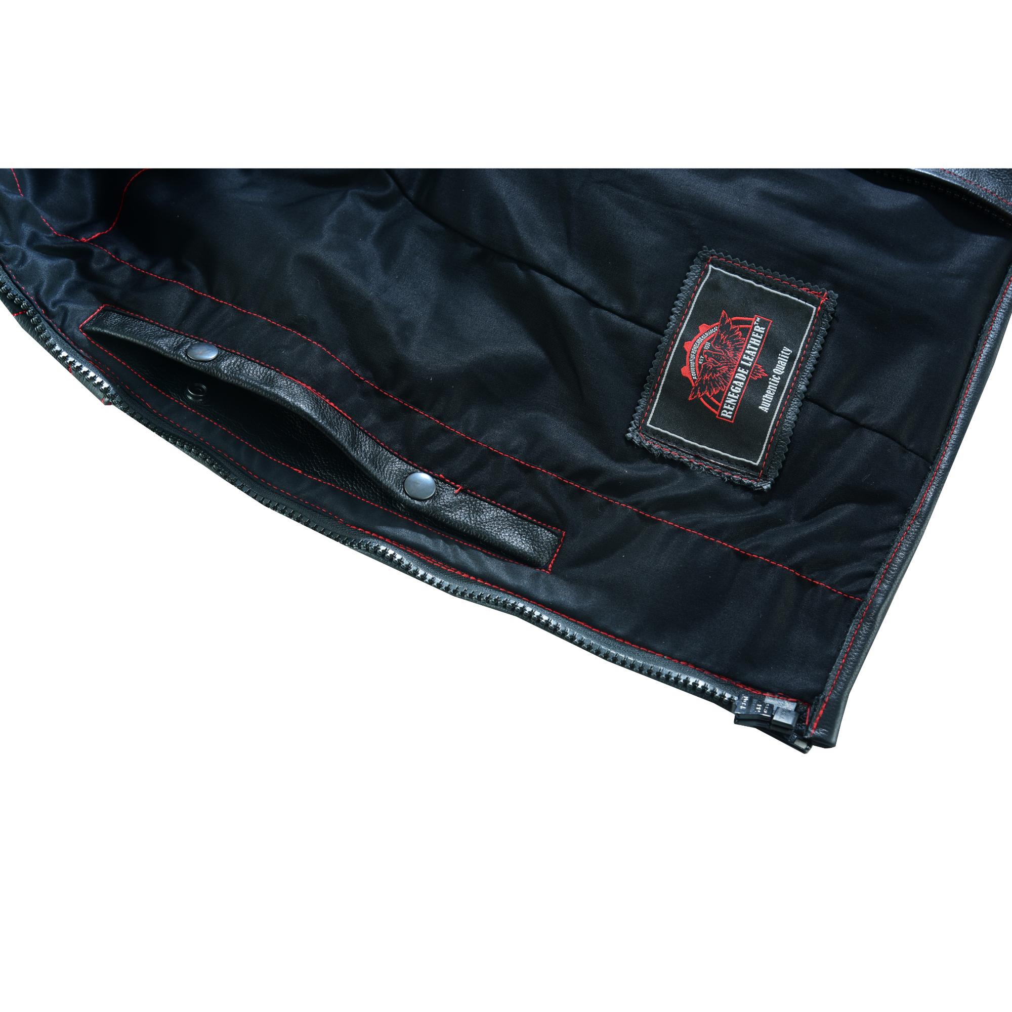 Patriot Wheels Men's Motorcycle Leather Vest-Men's Vests-Daniel Smart Mfg - Retail