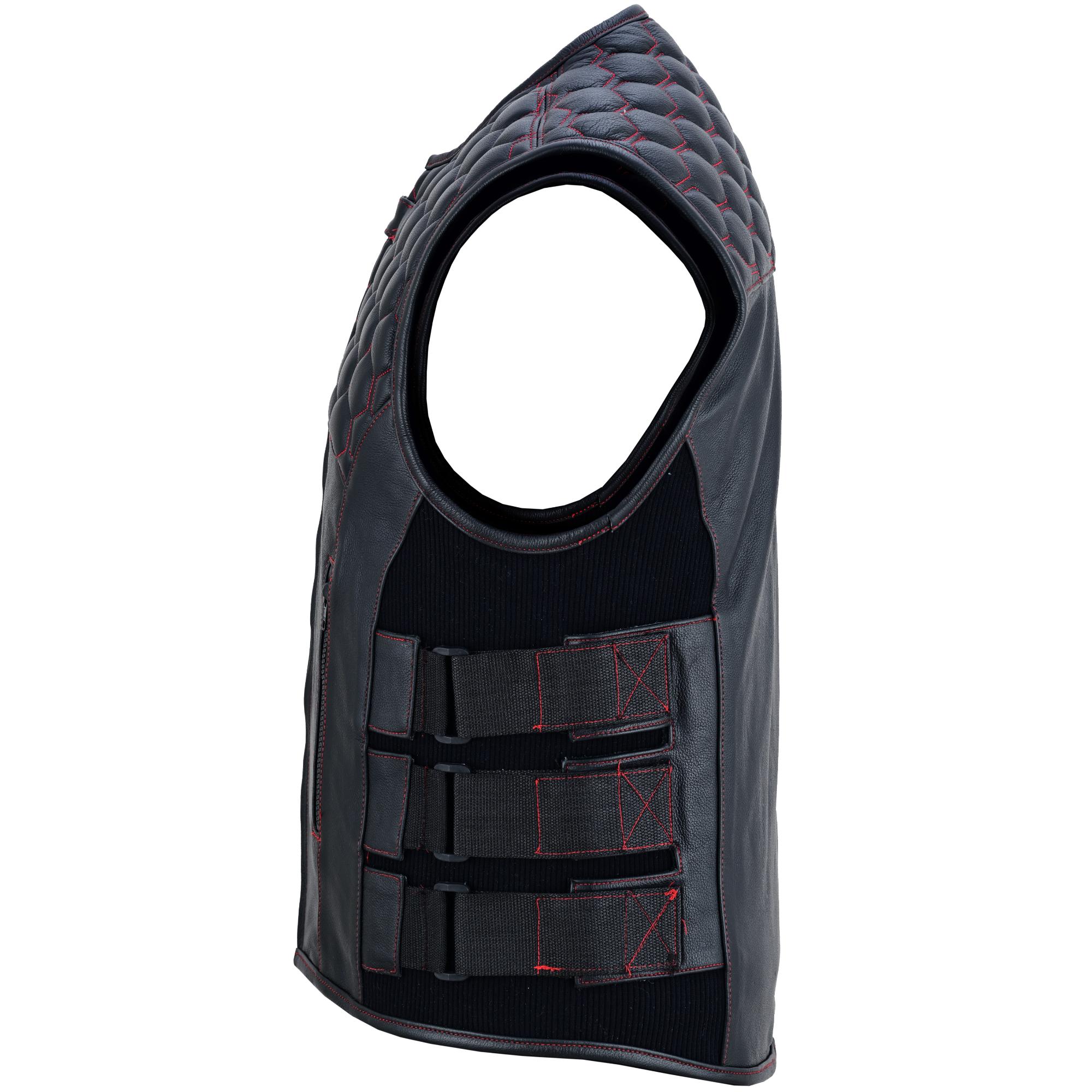 Patriot Wheels Men's Motorcycle Leather Vest-Men's Vests-Daniel Smart Mfg - Retail