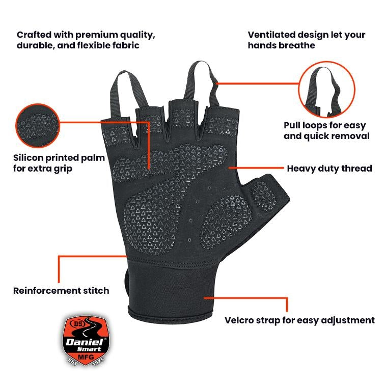 Perfect Form Black Pull Loops Weight Lifting Glove-Safety Gloves-Daniel Smart Mfg - Retail