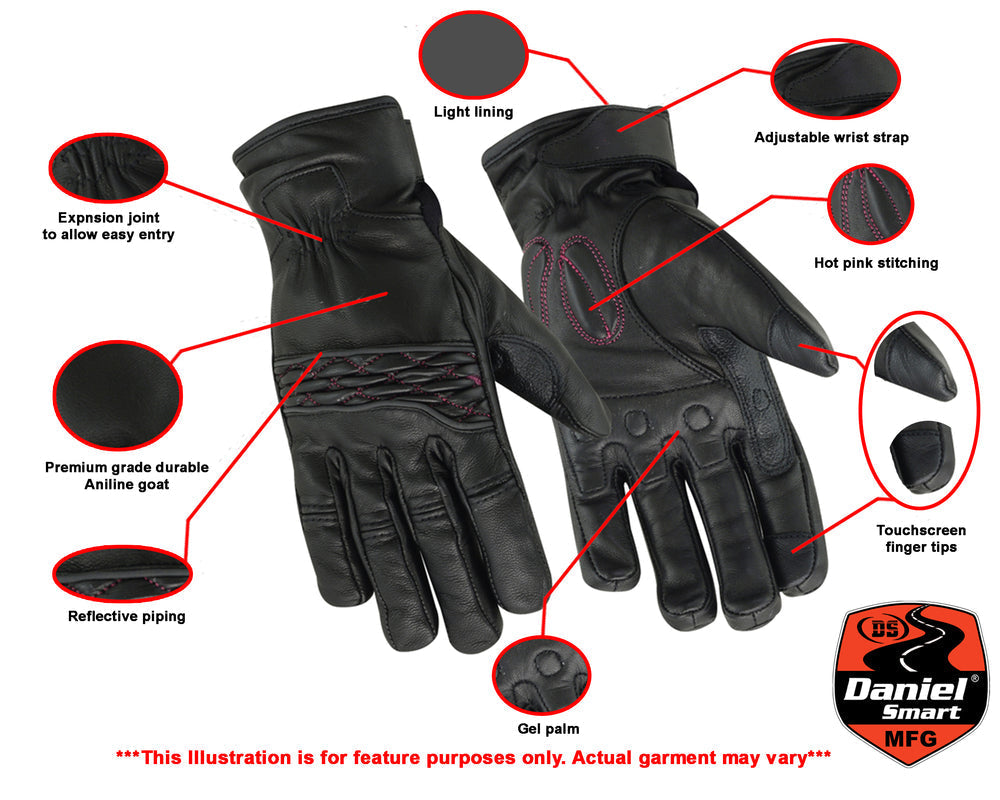 Pink Raven Grip - Women's Lightweight Gloves-Womens Lightweight Gloves-Daniel Smart Mfg - Retail
