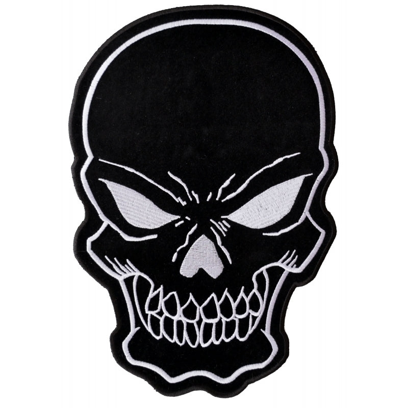 PL3422 Black Skull Embroidered Iron on Patch-Patches-Daniel Smart Mfg - Retail