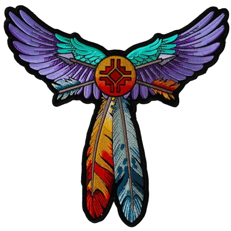 PL5705 Feathers with Wings Embroidered Iron on Patch-Patches-Daniel Smart Mfg - Retail