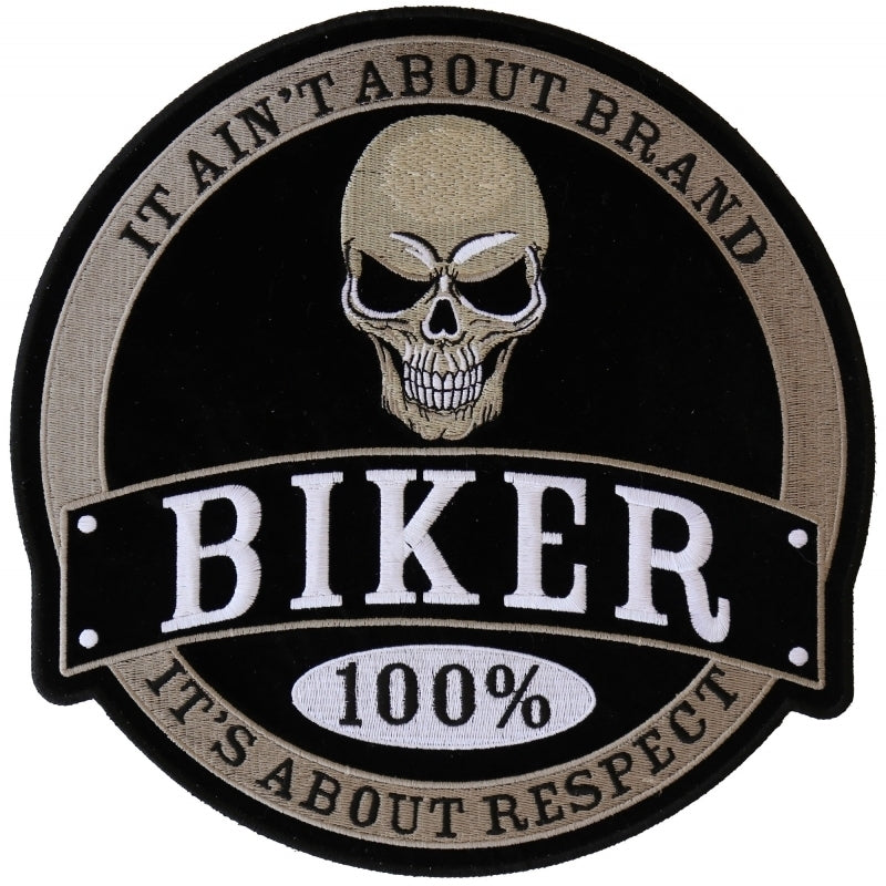 PL6105 100% Biker Skull Embroidered Iron on Patch-Patches-Daniel Smart Mfg - Retail