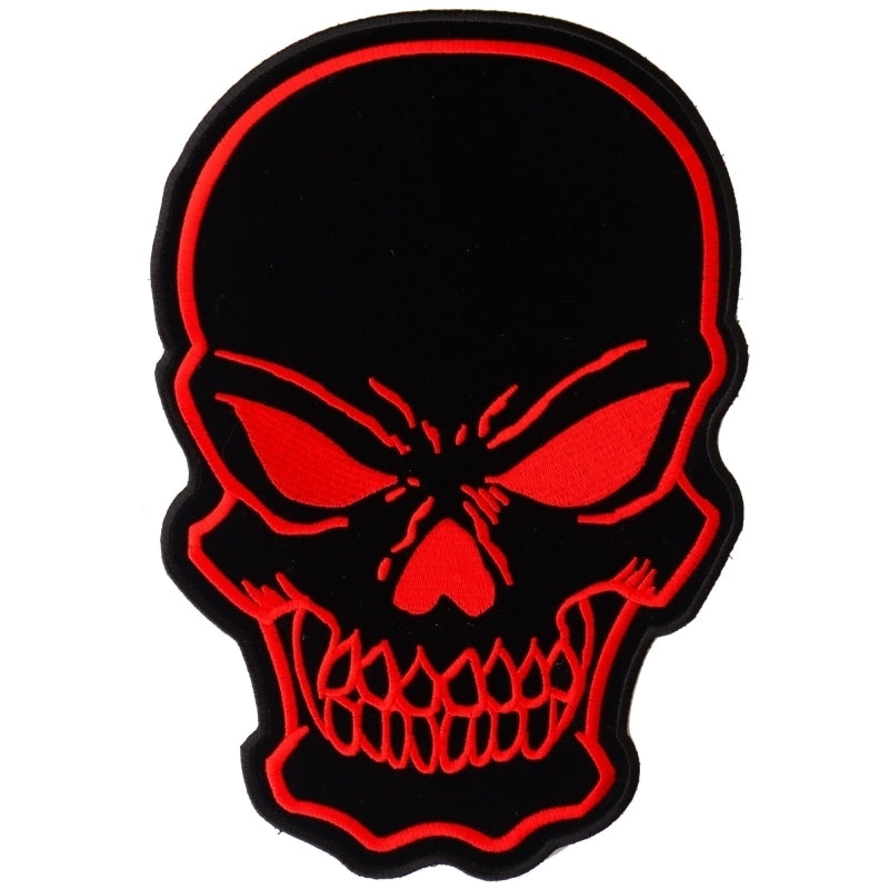 PL6332 Red Skull Embroidered Iron on Patch-Patches-Daniel Smart Mfg - Retail