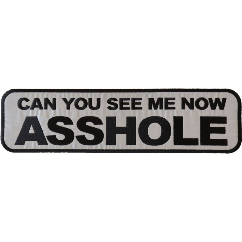 PL6557 Can You see Me Now Asshole Reflective Extra Large Biker Saying-Patches-Daniel Smart Mfg - Retail