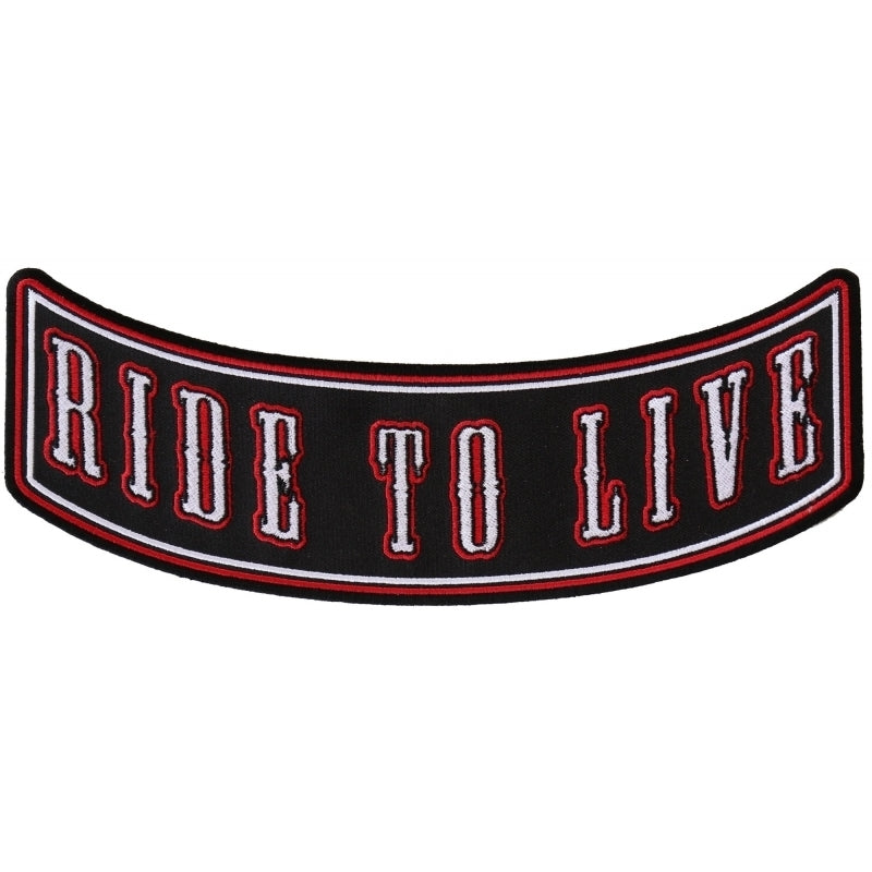 PR2544 Ride To Live Biker Rocker Back Patch-Patches-Daniel Smart Mfg - Retail